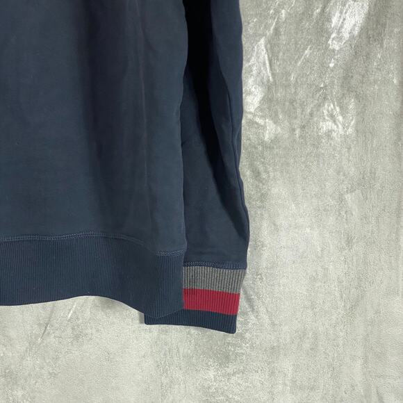 TOMMY HILFIGER Men's Navy Crewneck Slater Embroidered Logo Patch Sweatshirt SZ L - Picture 6 of 10